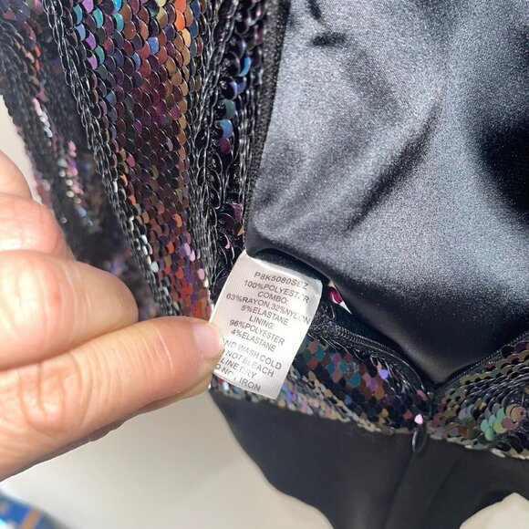 Parker Bodysuit Size Medium Black Cher Combo Sequins Embellished Petrol New - Picture 6 of 10